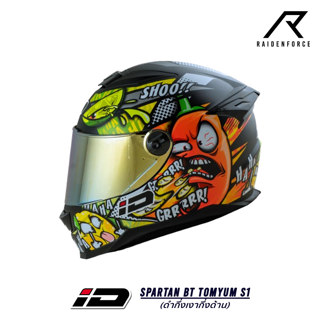 buy motorcycle helmet thailand Helmet ID HELMET SPARTAN BT TomYum S1 Semi-glossy black semi-matte – RAIDENFORCE ONLINE&E-COM