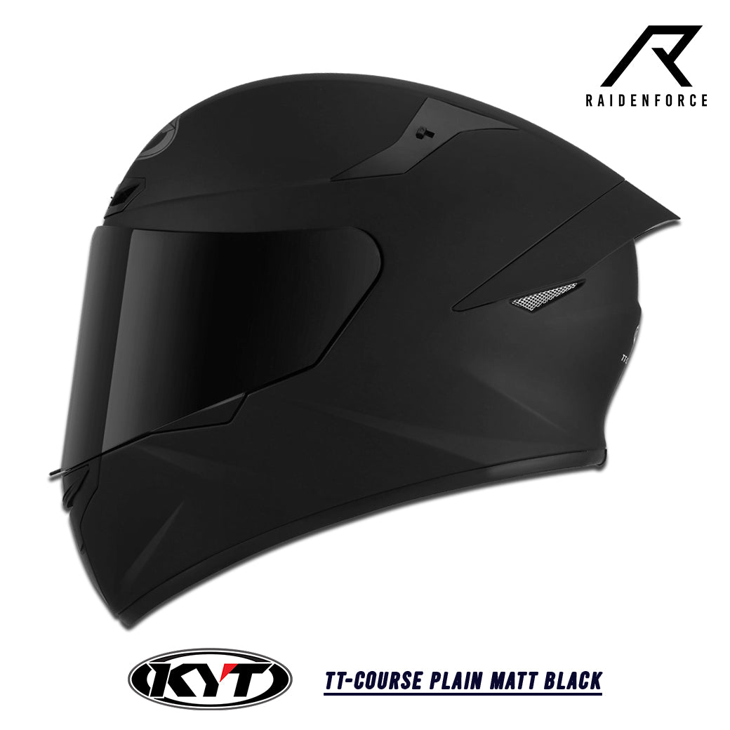 Helmet KYT TT-Course Plain Matt Black – RAIDENFORCE ONLINE&E-COM