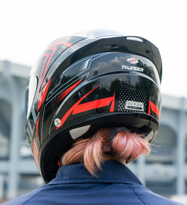 หมวกกันน็อค REAL Helmets Thunder BULL ดำ-แดง