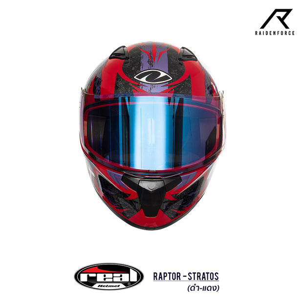 หมวกกันน็อค REAL Helmet Raptor Stratos ดำ-แดง