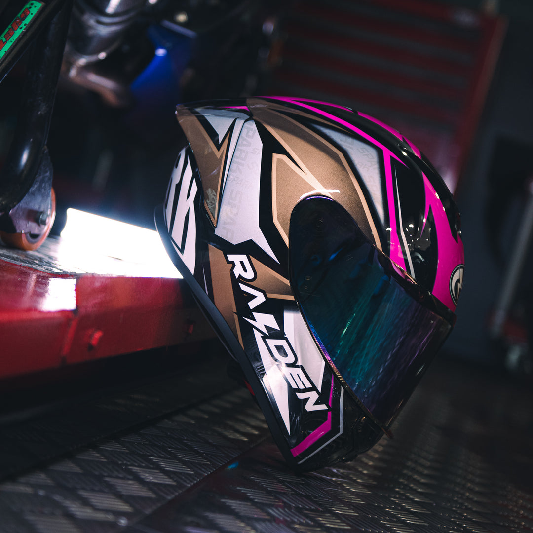 RAIDEN SPARK BOLT PINK GOLD HELMET