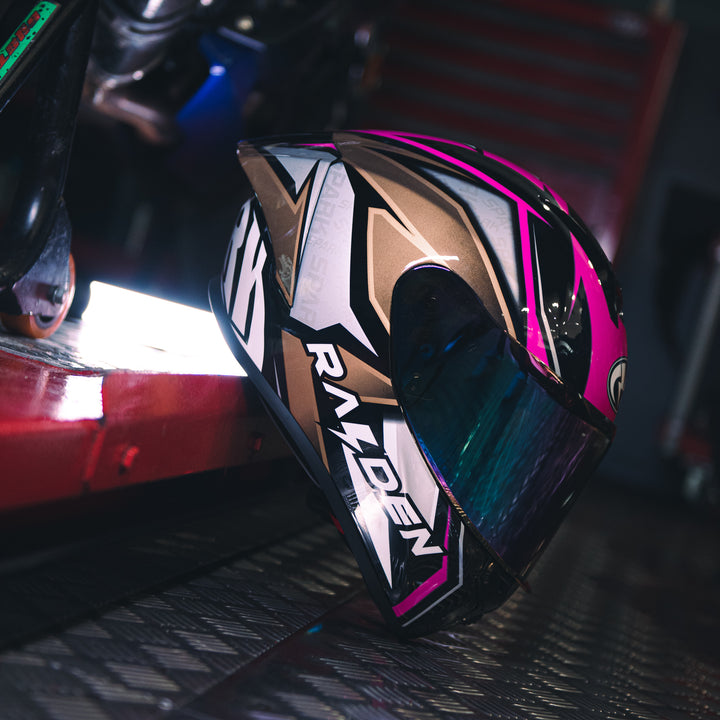 RAIDEN SPARK BOLT PINK GOLD HELMET