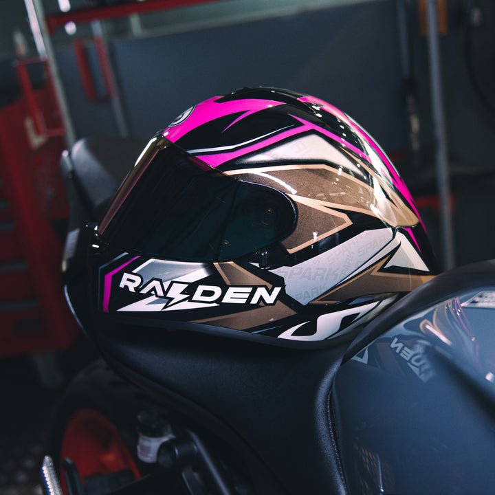 RAIDEN SPARK BOLT PINK GOLD HELMET