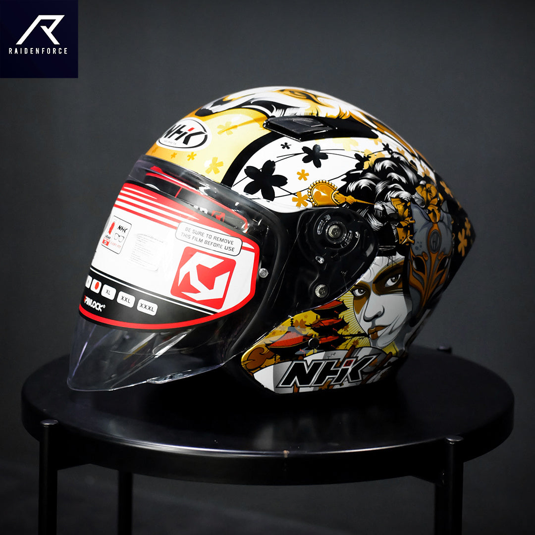 NHK OpenFace S1 GPPRO-GEISHA Gold Helmet