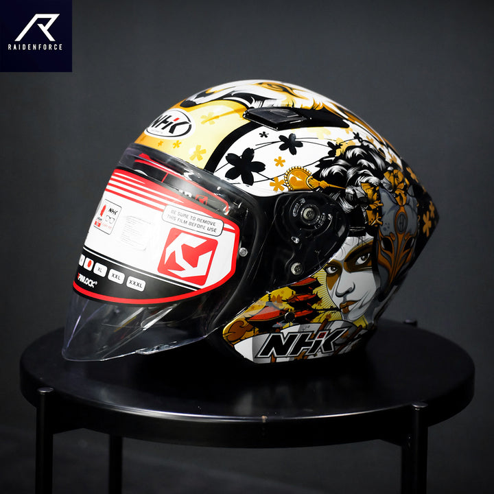 NHK OpenFace S1 GPPRO-GEISHA Gold Helmet