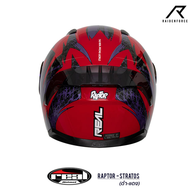 หมวกกันน็อค REAL Helmet Raptor Stratos ดำ-แดง