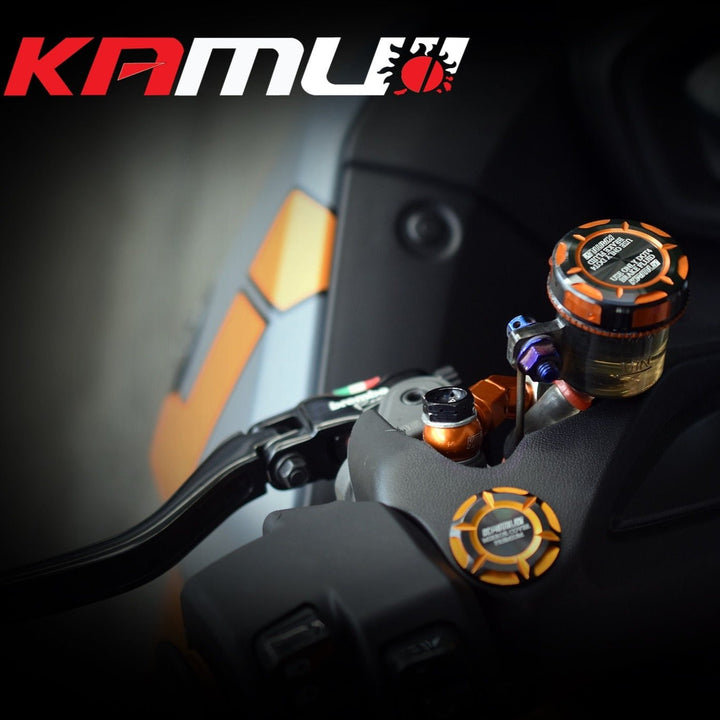 KAMUI mirror hole cover nut, two-tone, Yamaha Xmax model (for modified pumps)