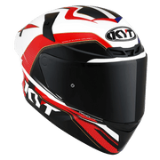 หมวกกันน็อคเต็มใบ KYT TT-Course Grand Prix White/Red/Blue