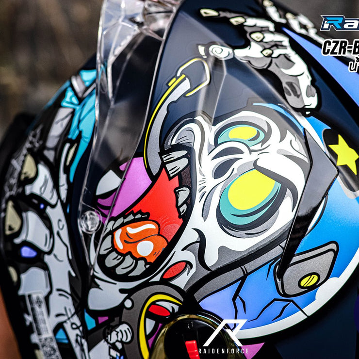 หมวกกันน็อค Random CZ-R BT 7 DeadHead น้ำเงินยีนส์