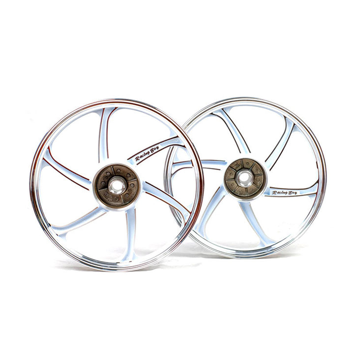 Racingboy 6-spoke alloy wheels, Wave110i/Wave125i model, white with silver rims