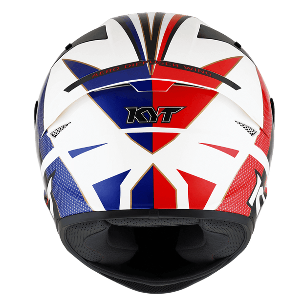 หมวกกันน็อคเต็มใบ KYT TT-Course Grand Prix White/Red/Blue