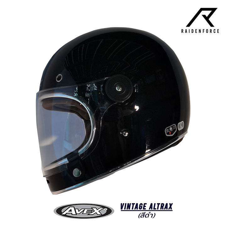 หมวกกันน็อค AVEX Vintage Altrax สีดำเงา