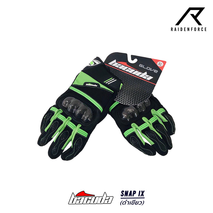 Bacuda Snap IX Leather Gloves Black Green