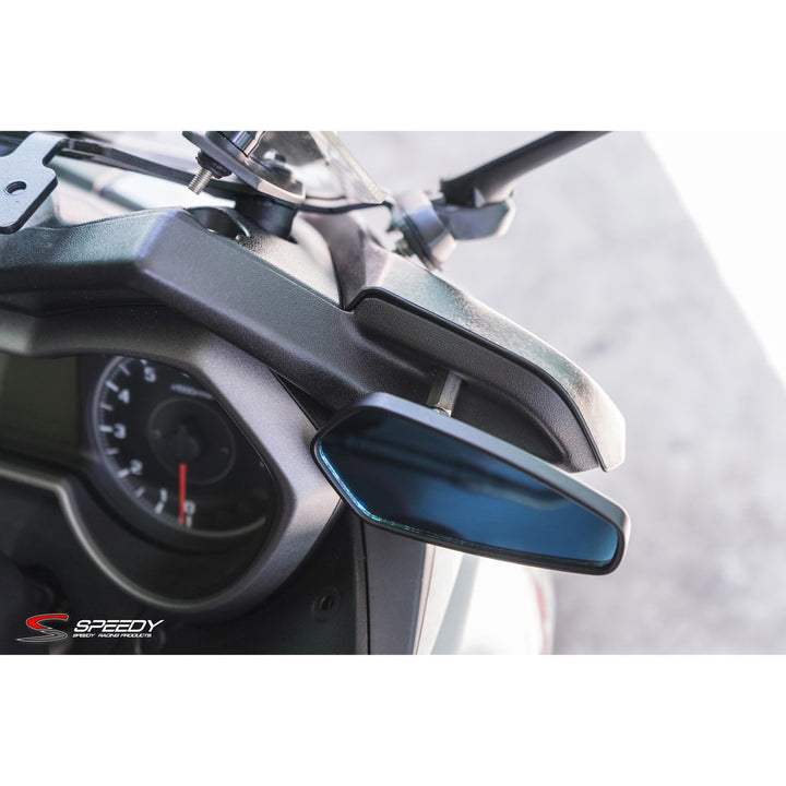 Speedy CRG mirror attached to Xmax300 mask
