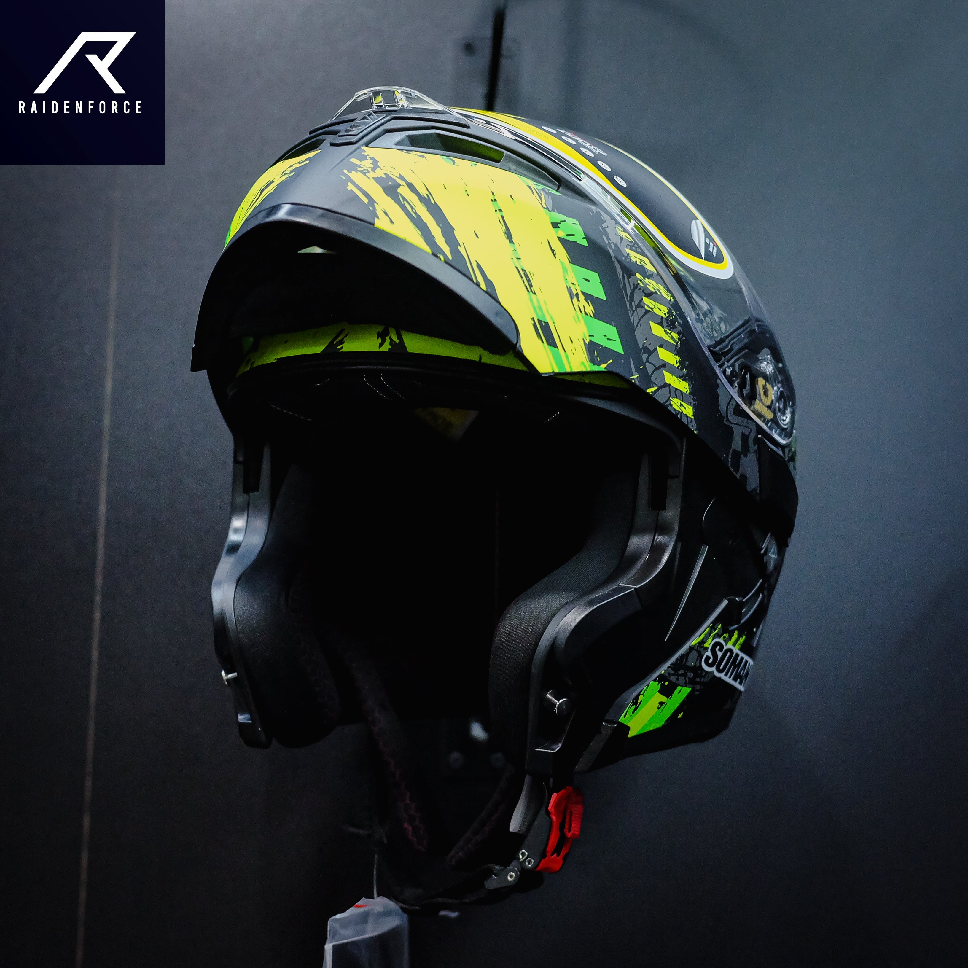 SOMAN Chin-up Helmet - SM955 Fluorescent yellow spark