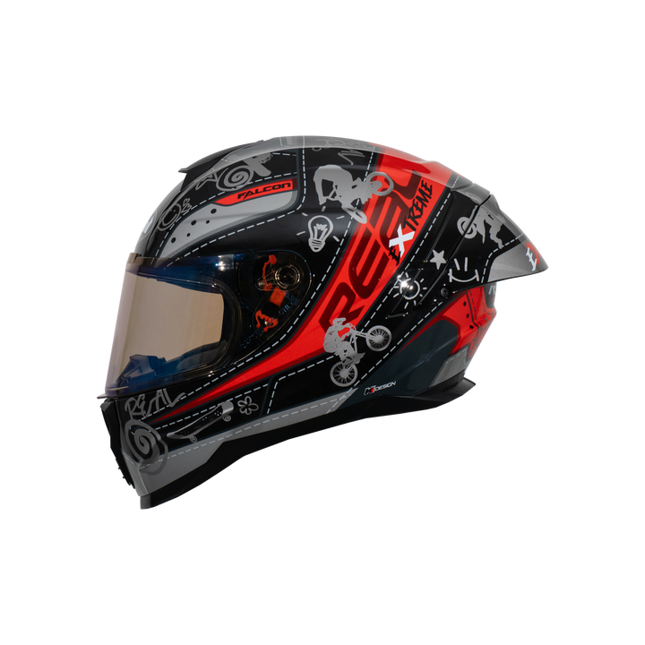 หมวกกันน็อค REAL Helmet Falcon  Extreme ดำแดง