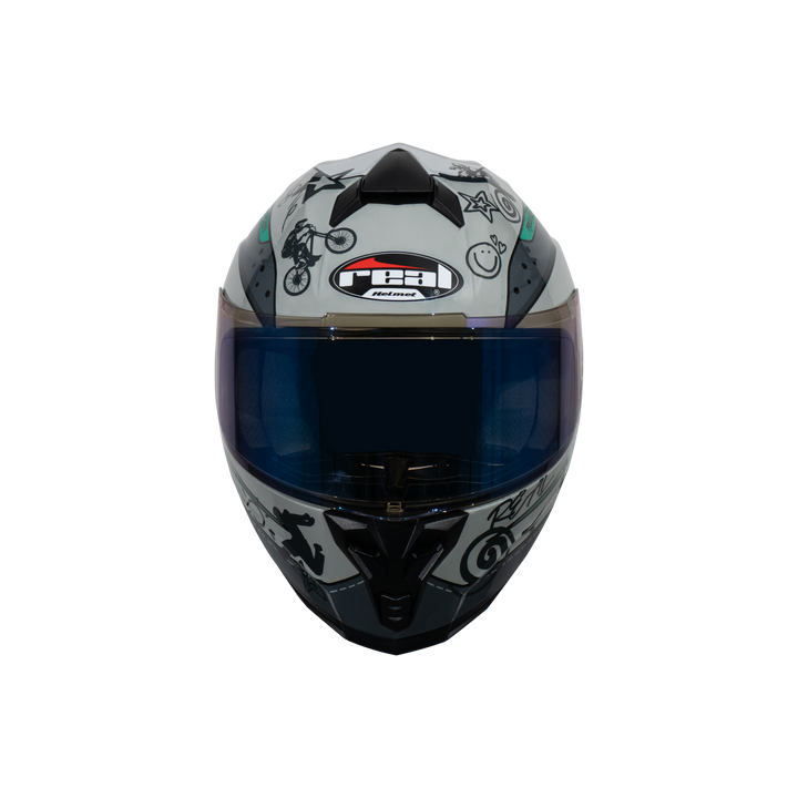 หมวกกันน็อค REAL Helmet Falcon  Extreme เทาเขียว
