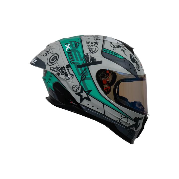 หมวกกันน็อค REAL Helmet Falcon  Extreme เทาเขียว