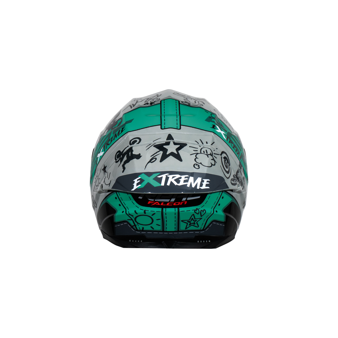 หมวกกันน็อค REAL Helmet Falcon  Extreme เทาเขียว