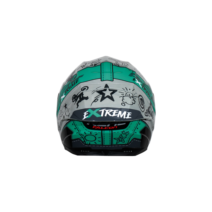 หมวกกันน็อค REAL Helmet Falcon  Extreme เทาเขียว