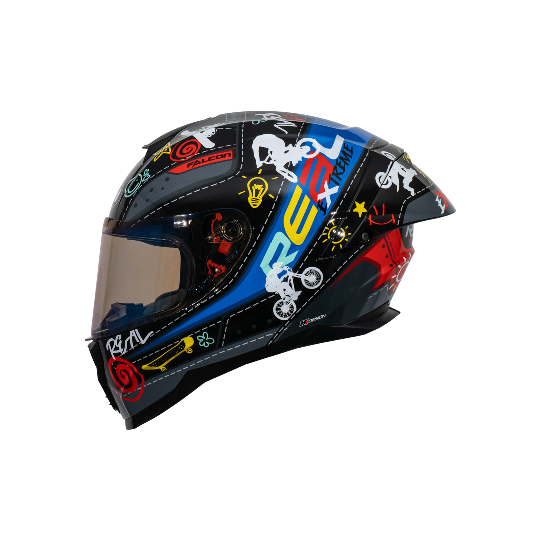 REAL Helmet Falcon Buriram - Black, Blue, Red