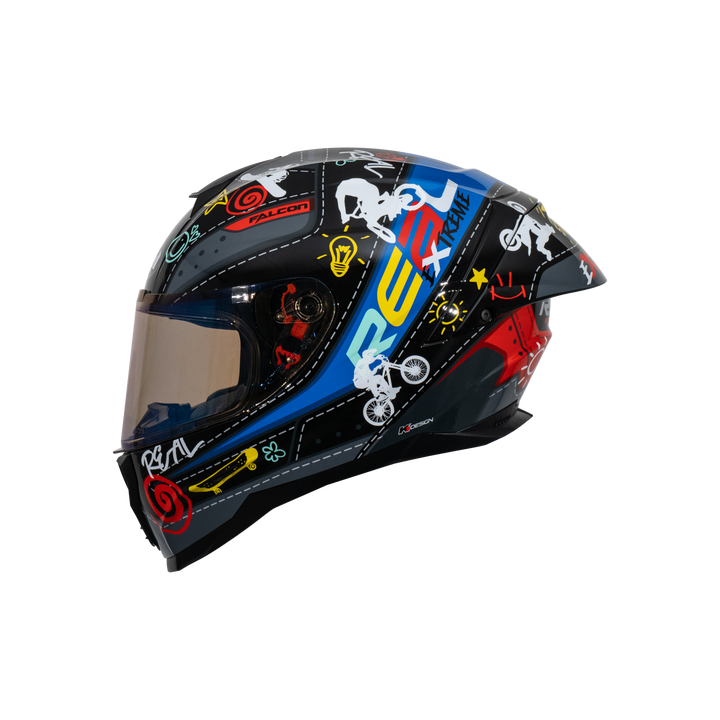 REAL Helmet Falcon Buriram - Black, Blue, Red