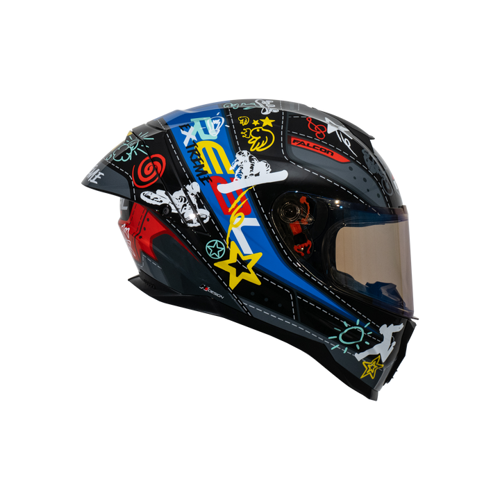 REAL Helmet Falcon Buriram - Black, Blue, Red