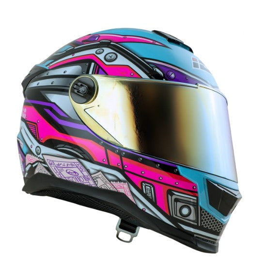 หมวกกันน็อค ID HELMET SPARTAN BT Fast8 S2 สีฟ้า