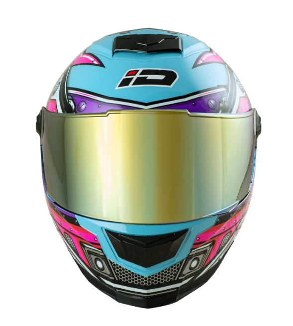 หมวกกันน็อค ID HELMET SPARTAN BT Fast8 S2 สีฟ้า