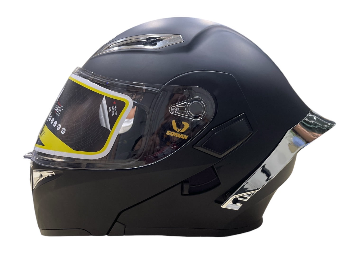 SOMAN Flip-up Helmet - SM955 Matte Black, Silver – RAIDENFORCE