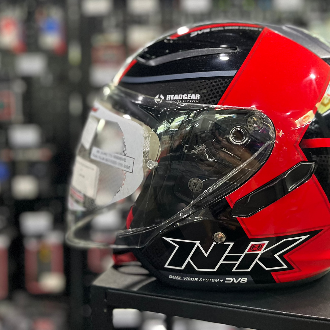 NHK R12Visor-Napoleon Helmet Black/Red 