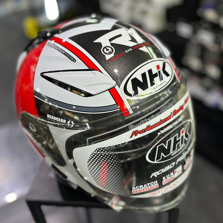 NHK R12Visor-Napoleon Helmet White/Red