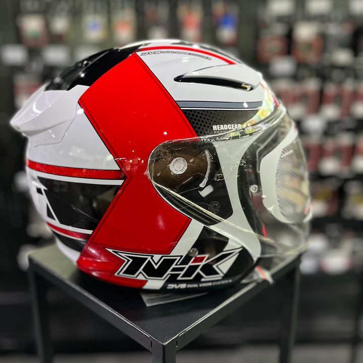NHK R12Visor-Napoleon Helmet White/Red