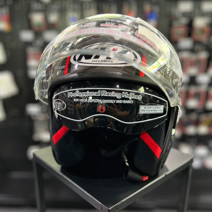 NHK R12Visor-Napoleon Helmet White/Red