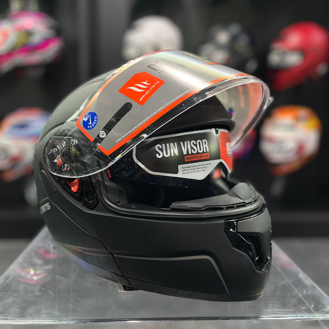 MT Atom SV Solid Matt Black flip-up helmet