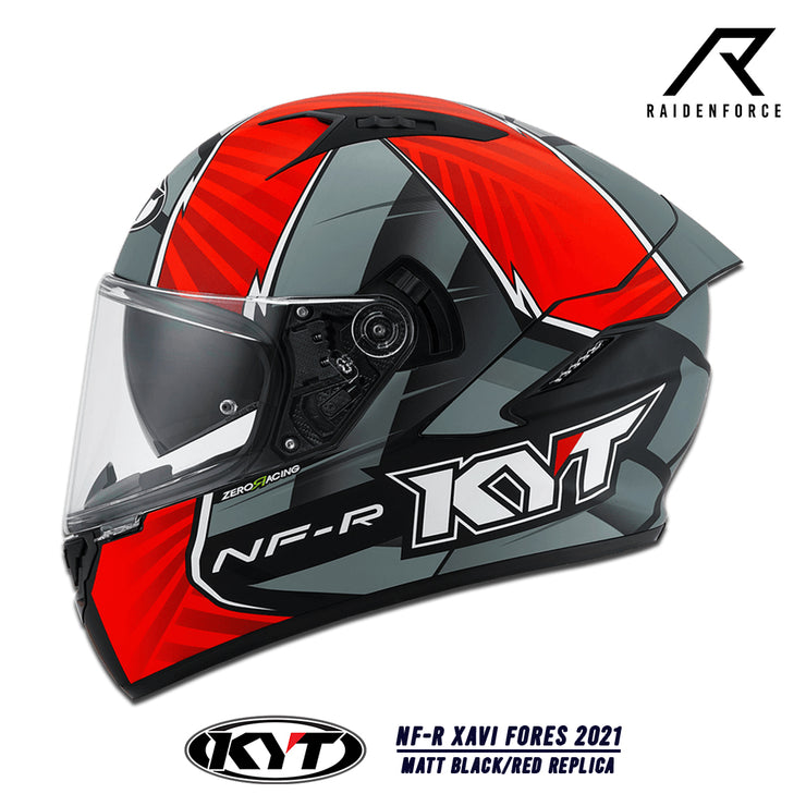 หมวกกันน็อค KYT NF-R Xavi fores 2021 Matt Black/Red Replica