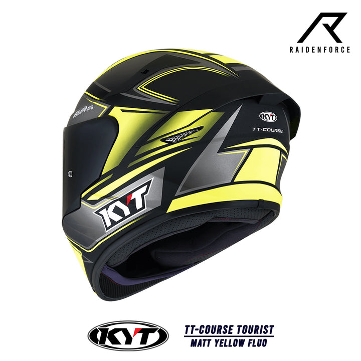 Helmet KYT TT-Course Tourist Matt Yellow Fluo