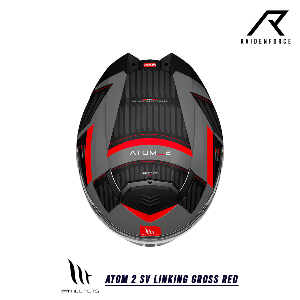 หมวกกันน็อคยกคาง MT Atom 2 SV LINKING Gross Red