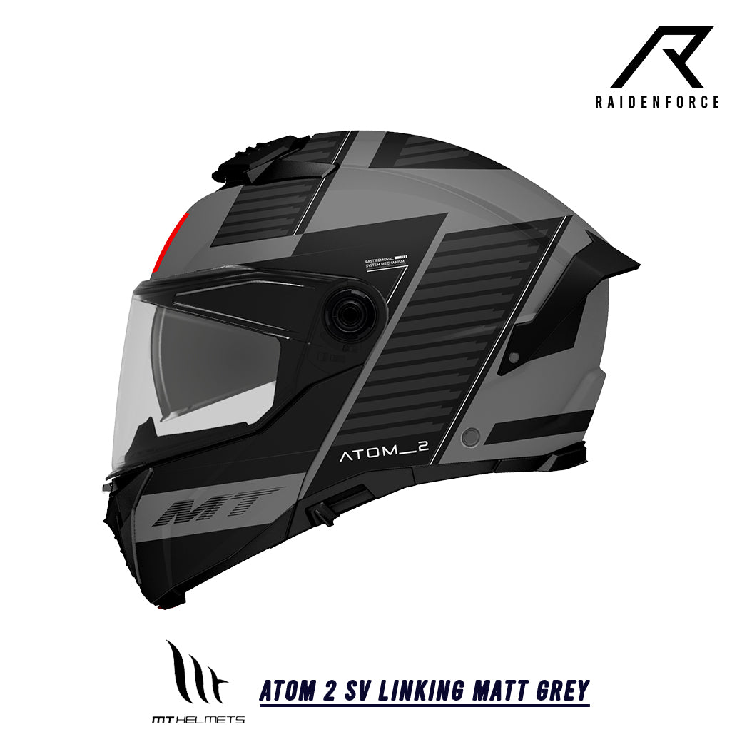 หมวกกันน็อคยกคาง MT Atom 2 SV LINKING MATT GREY