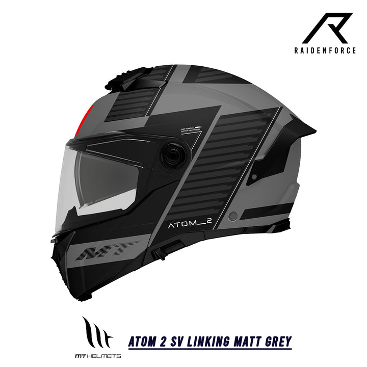 หมวกกันน็อคยกคาง MT Atom 2 SV LINKING MATT GREY
