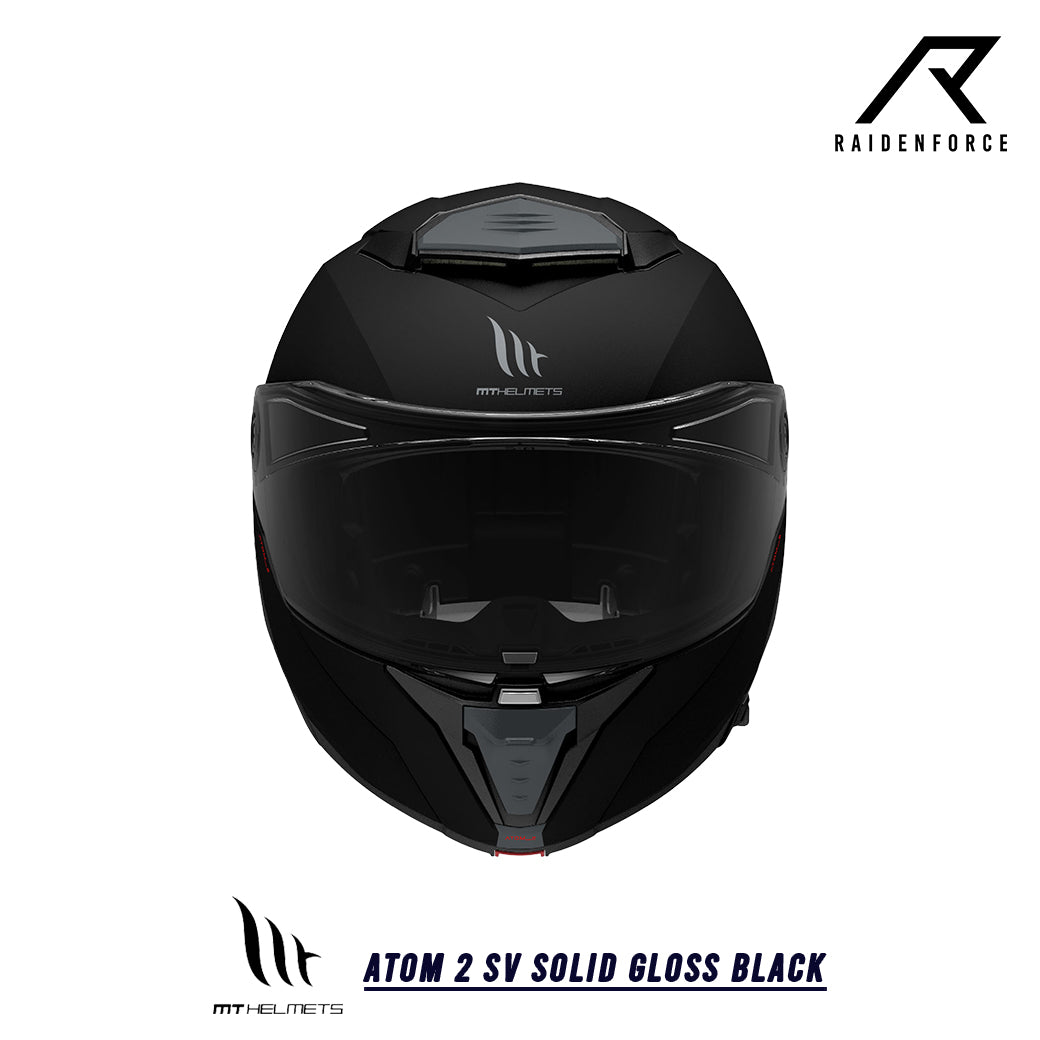 หมวกกันน็อคยกคาง MT Atom 2 SV Solid Gloss Black ดำเงา