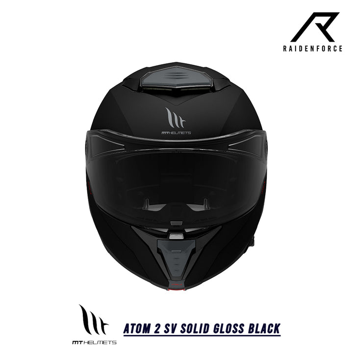 หมวกกันน็อคยกคาง MT Atom 2 SV Solid Gloss Black ดำเงา