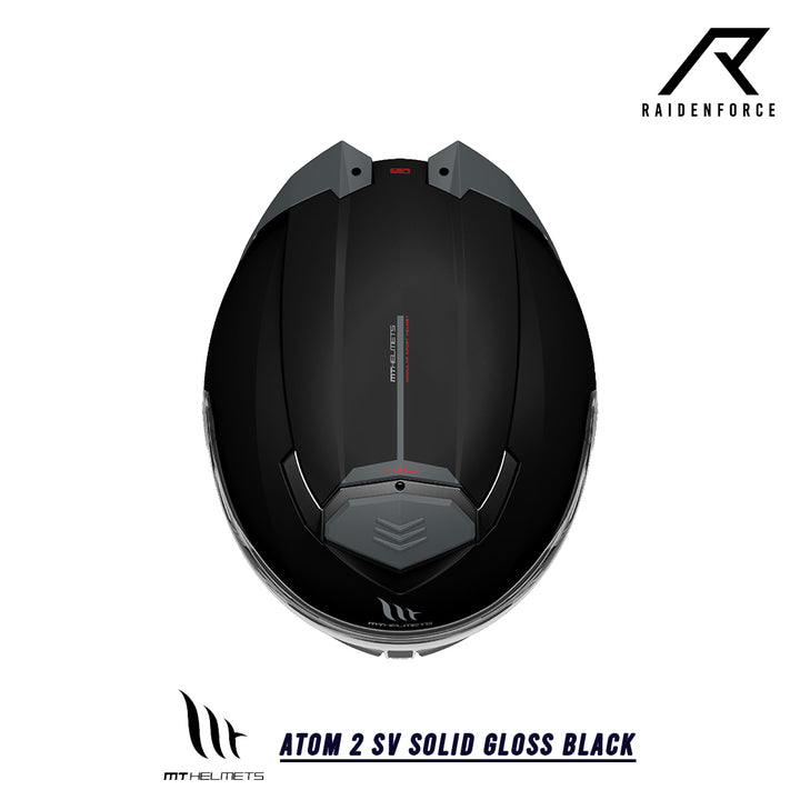 หมวกกันน็อคยกคาง MT Atom 2 SV Solid Gloss Black ดำเงา