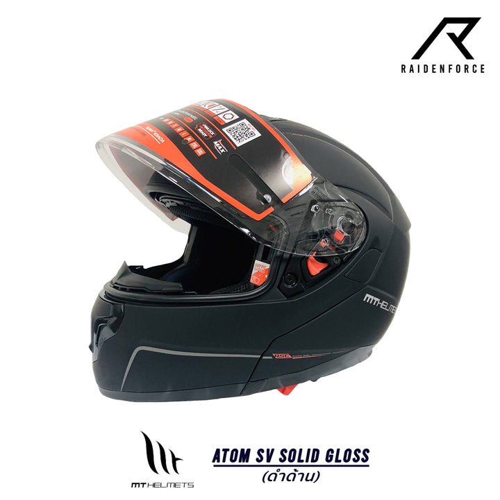 MT Atom SV Solid Matt Black flip-up helmet