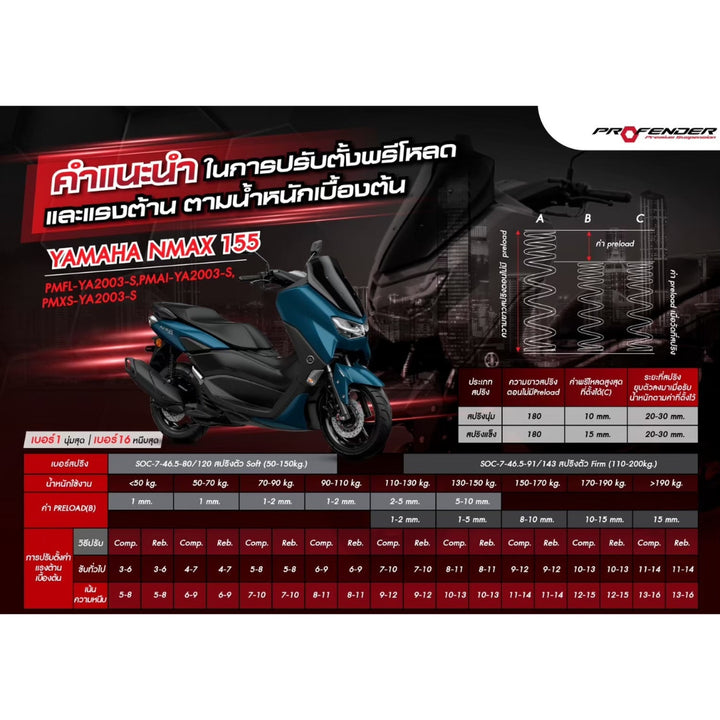 Shock PROFENDER FLASH Series NMAX'20/PCX'17 black