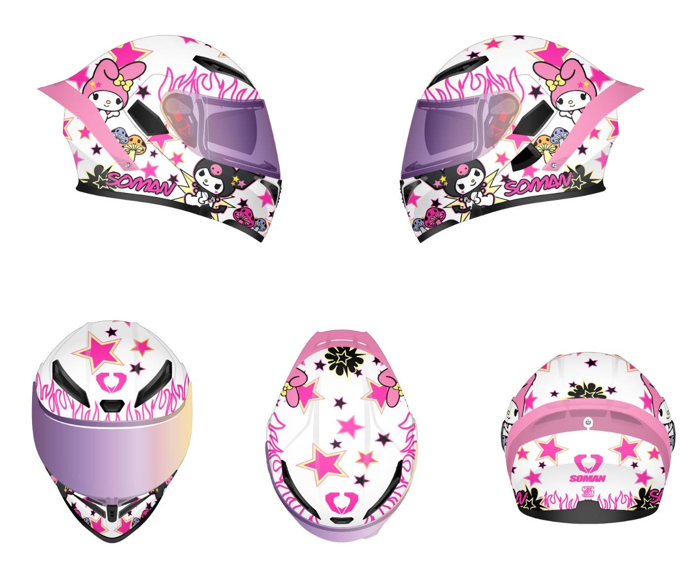 SOMAN Flip-up Helmet - SM955 Matte Black, Silver – RAIDENFORCE