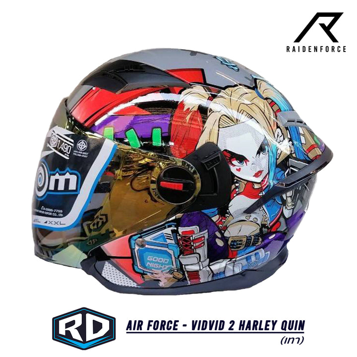 หมวกกันน็อค Random Air Force - Vidvid 2 Harley Quin เทา