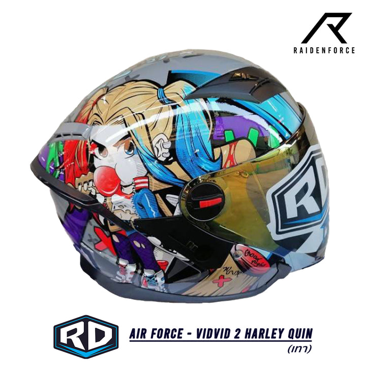 หมวกกันน็อค Random Air Force - Vidvid 2 Harley Quin เทา