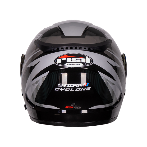 หมวกกันน็อค REAL Helmet STORM Cyclone  เทา ดำ