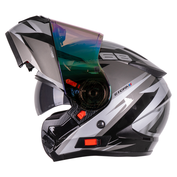 หมวกกันน็อค REAL Helmet STORM Cyclone  เทา ดำ